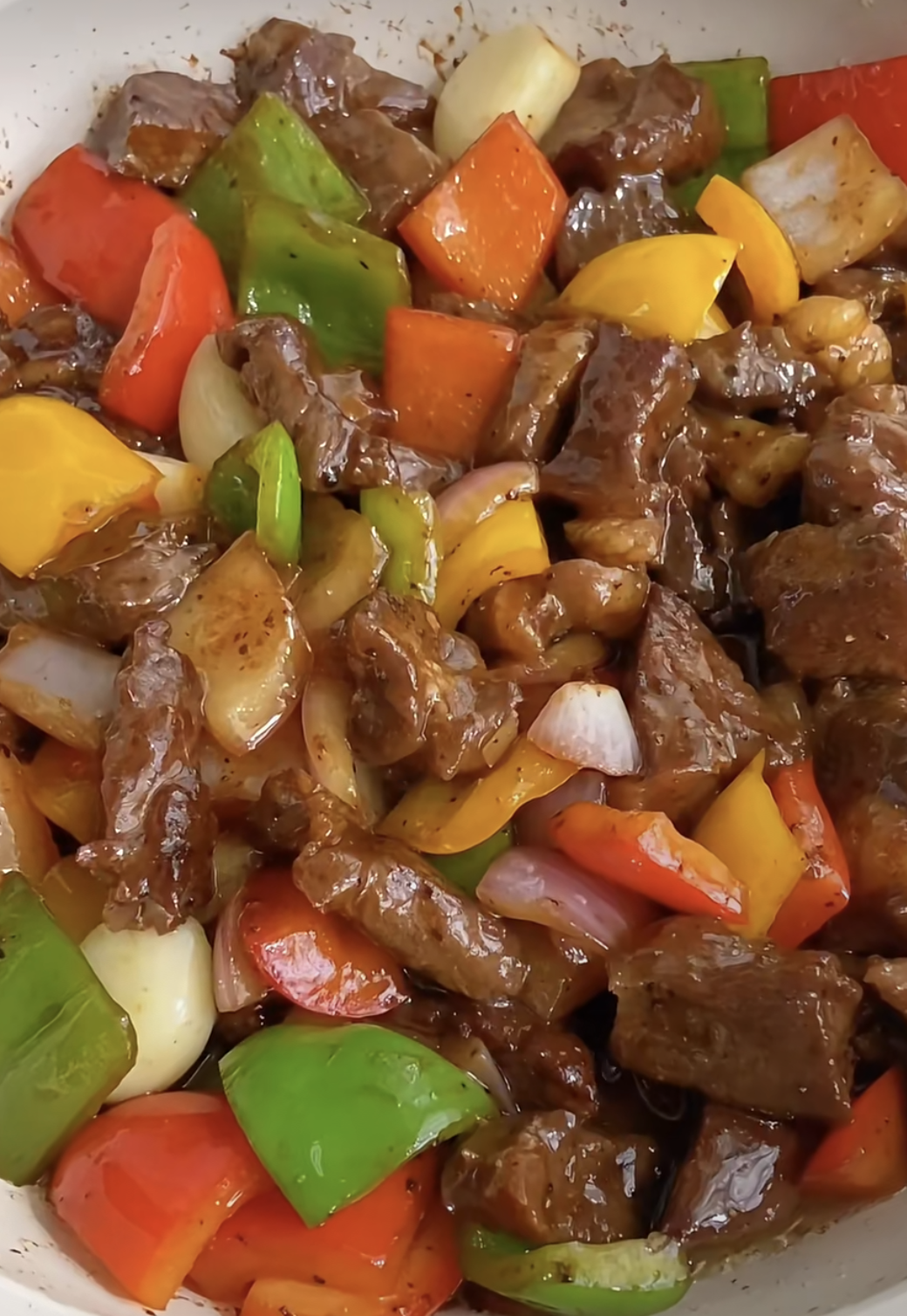 Diced Beef with Bell Peppers